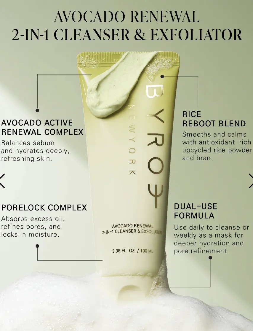 BYROE Avocado Renewal 2-in-1 Cleanser & Exfoliator - Image 3