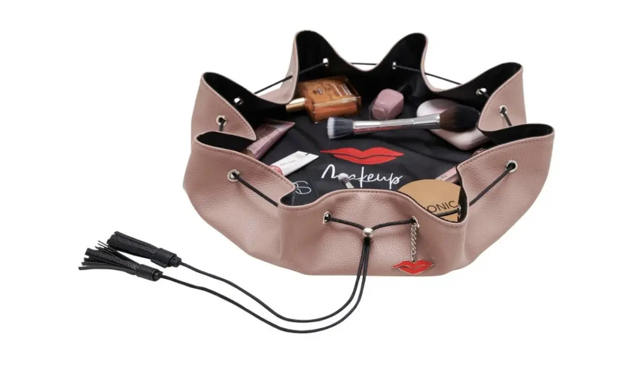 Donna May London Lay Flat Makeup Bag in Nude - Image 3