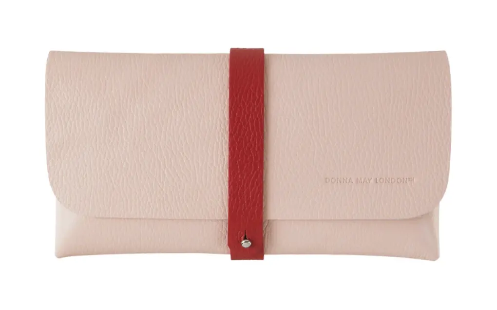 Donna May Makeup Brush Case - Pink & Red Leather