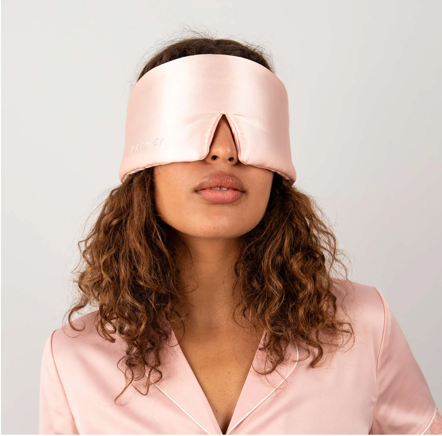 Drowsy Sleep Co - Sunset Pink Silk Sleep Mask - Image 2