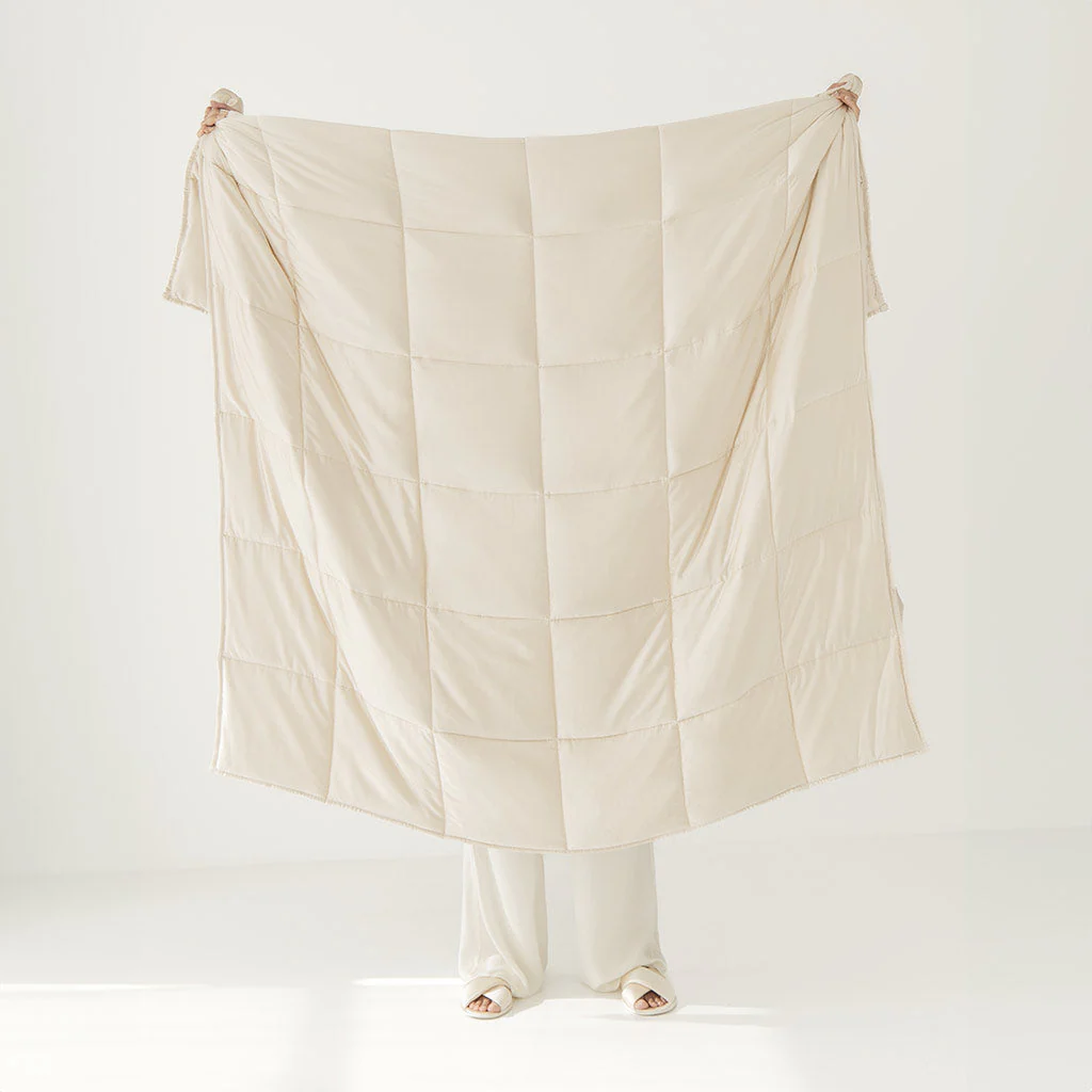Drowsy Sleep Co Dusty Gold Silk Weighted Blanket - Image 9