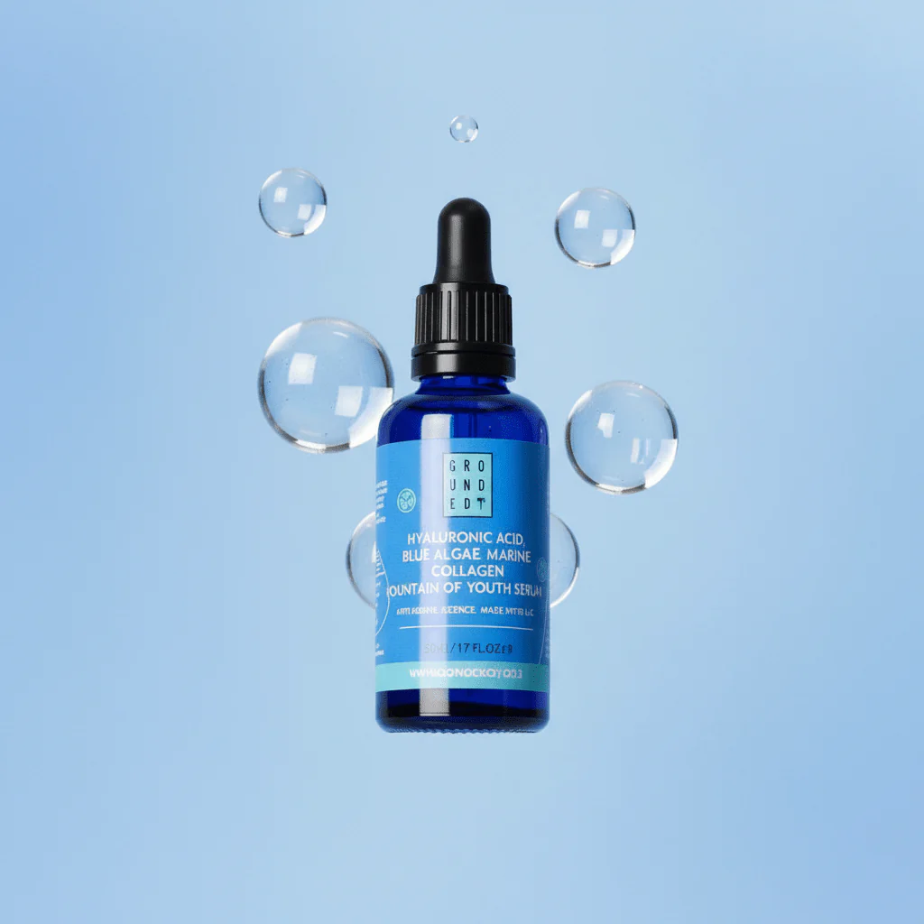 Grounded Body - Blue Algae & Collagen Fountain of Youth HA Facial Serum - Image 5