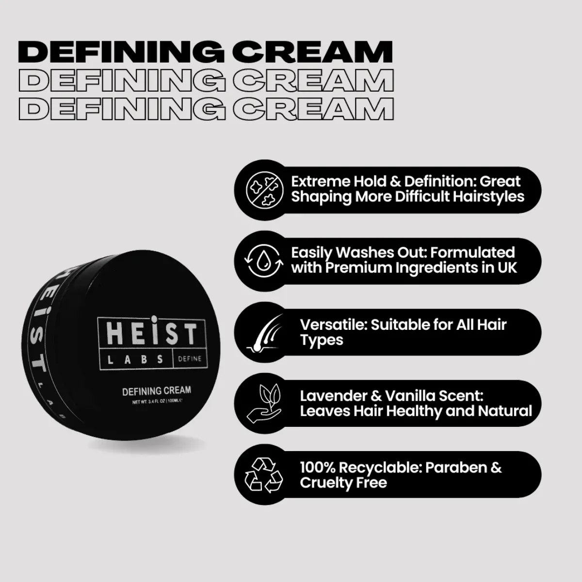 Heist Labs Defining Cream 100ml - Image 3