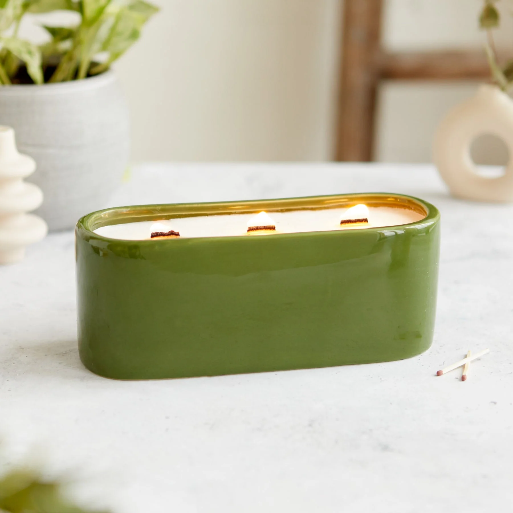 Zesty Lemons Kiln: Olive Baguette Candle - Cedarwood & Juniper