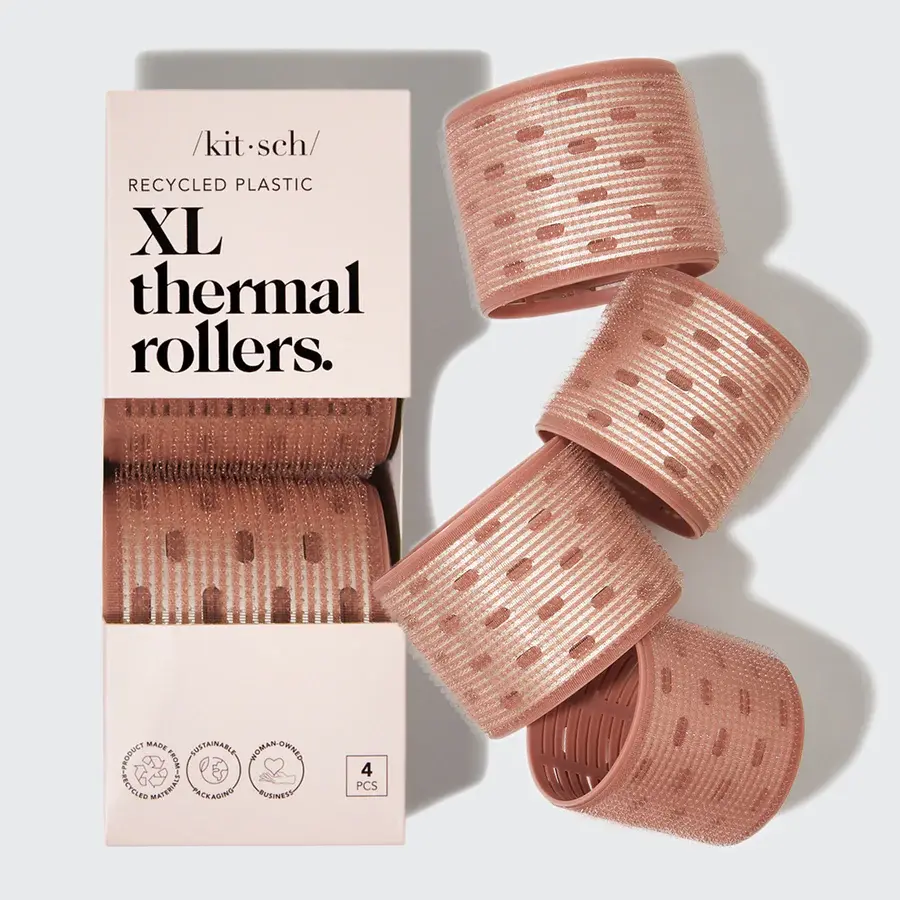 Kitsch XL Terracotta Thermal Rollers 4pc Set (Recycled Plastic)