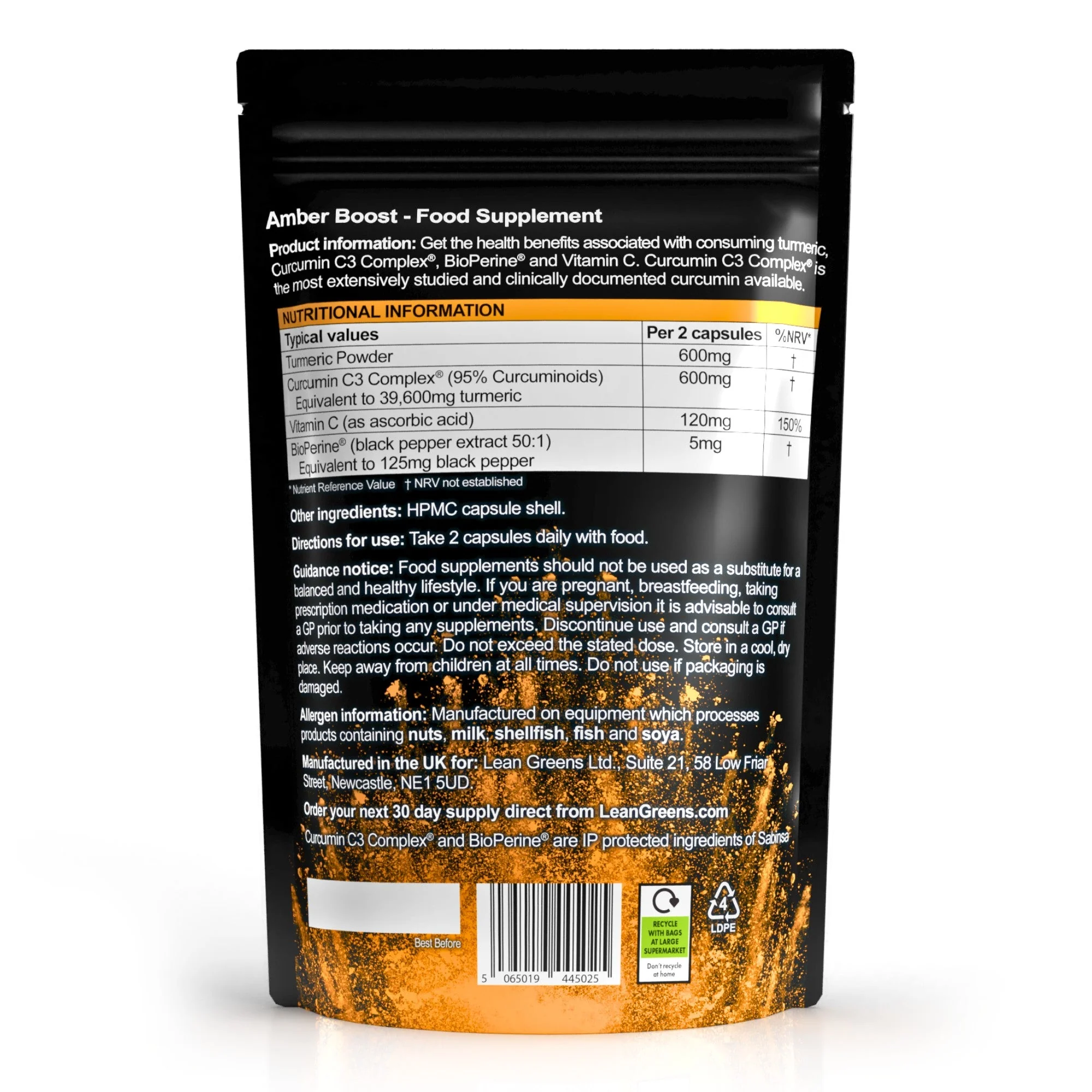 Lean Greens - Amber Boost - Curcumin C3 Complex - Image 8