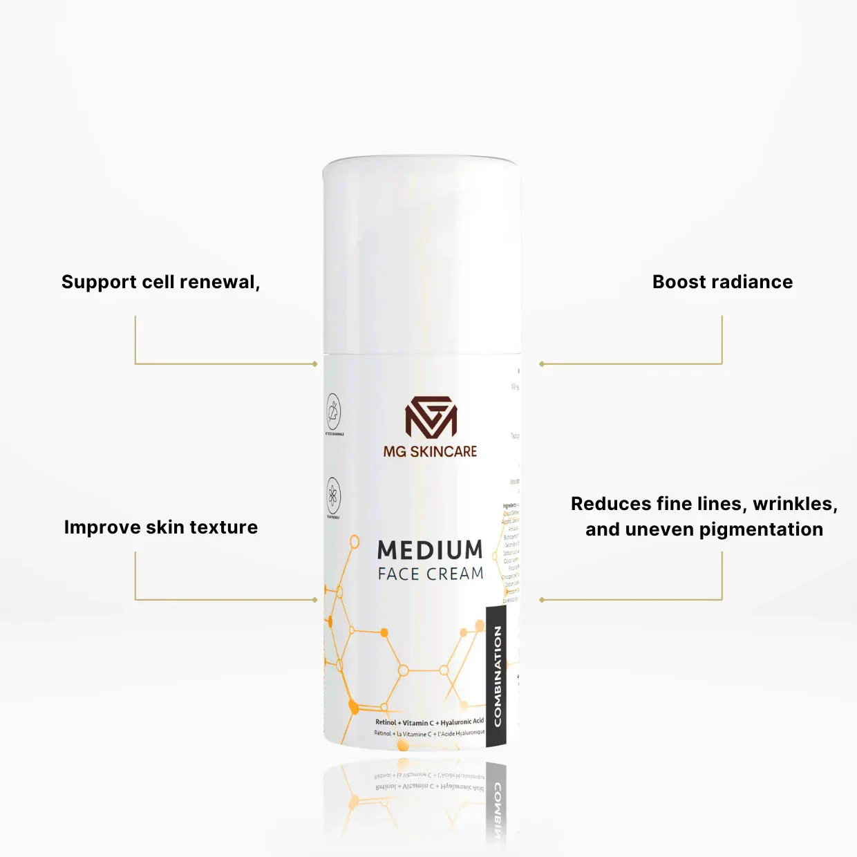 MG Skincare - MEDIUM FACE CREAM with Retinol - Vita C & Hyaluronic Acid - Image 3