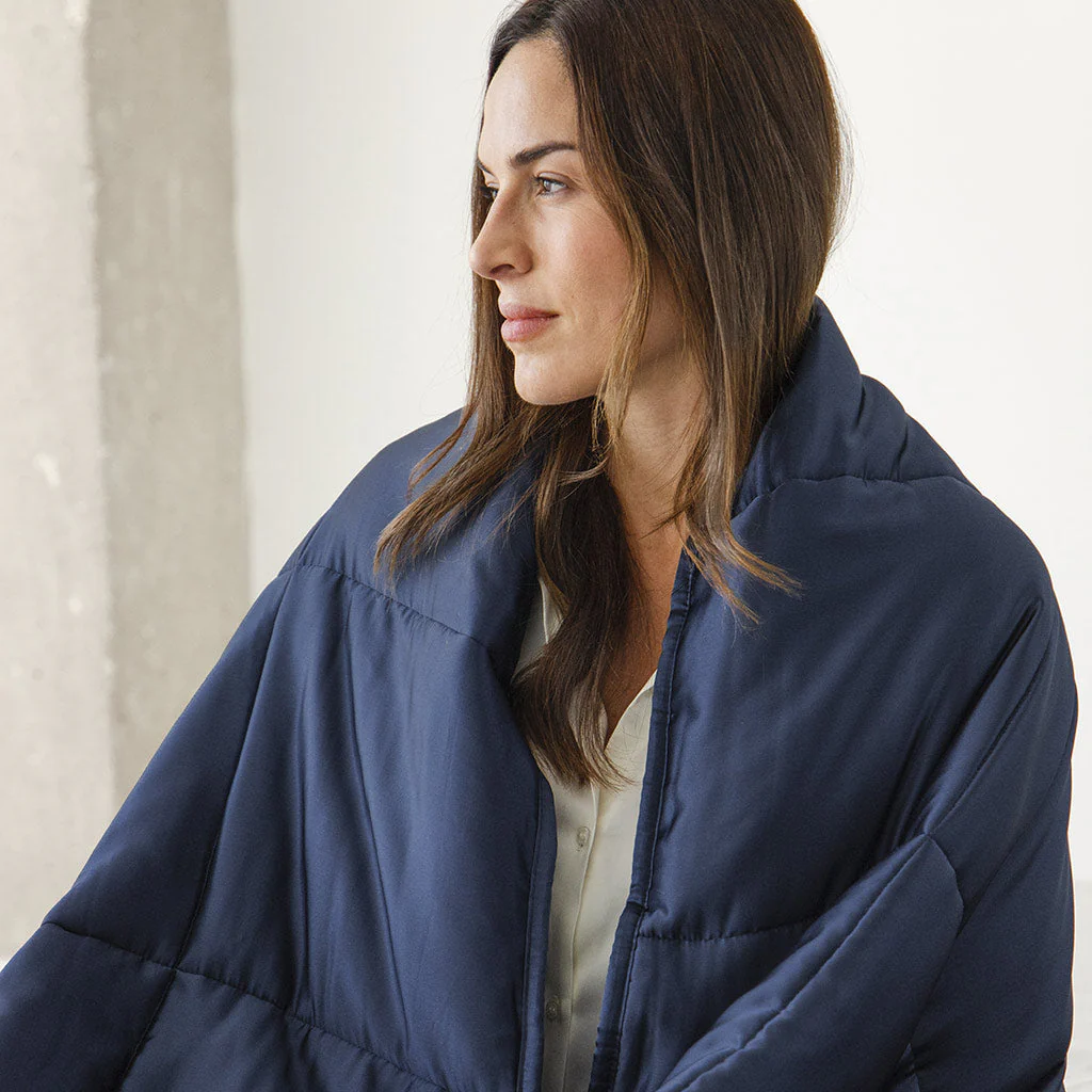 Drowsy Sleep Co Midnight Blue Silk Weighted Blanket - Image 2