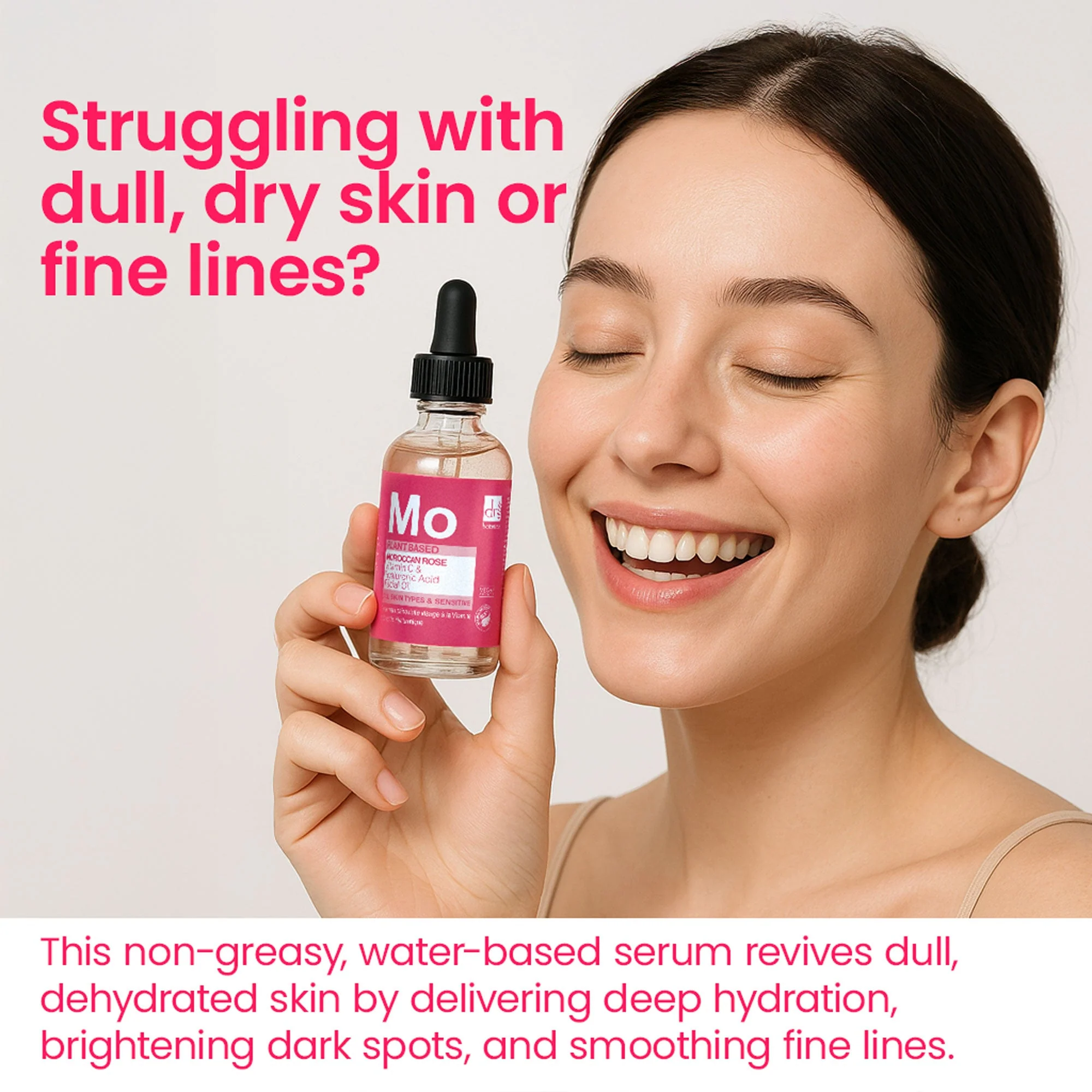 Dr Botanicals - Moroccan Rose Facial Oil with Hyaluronic Acid & Vitamin C - Image 4