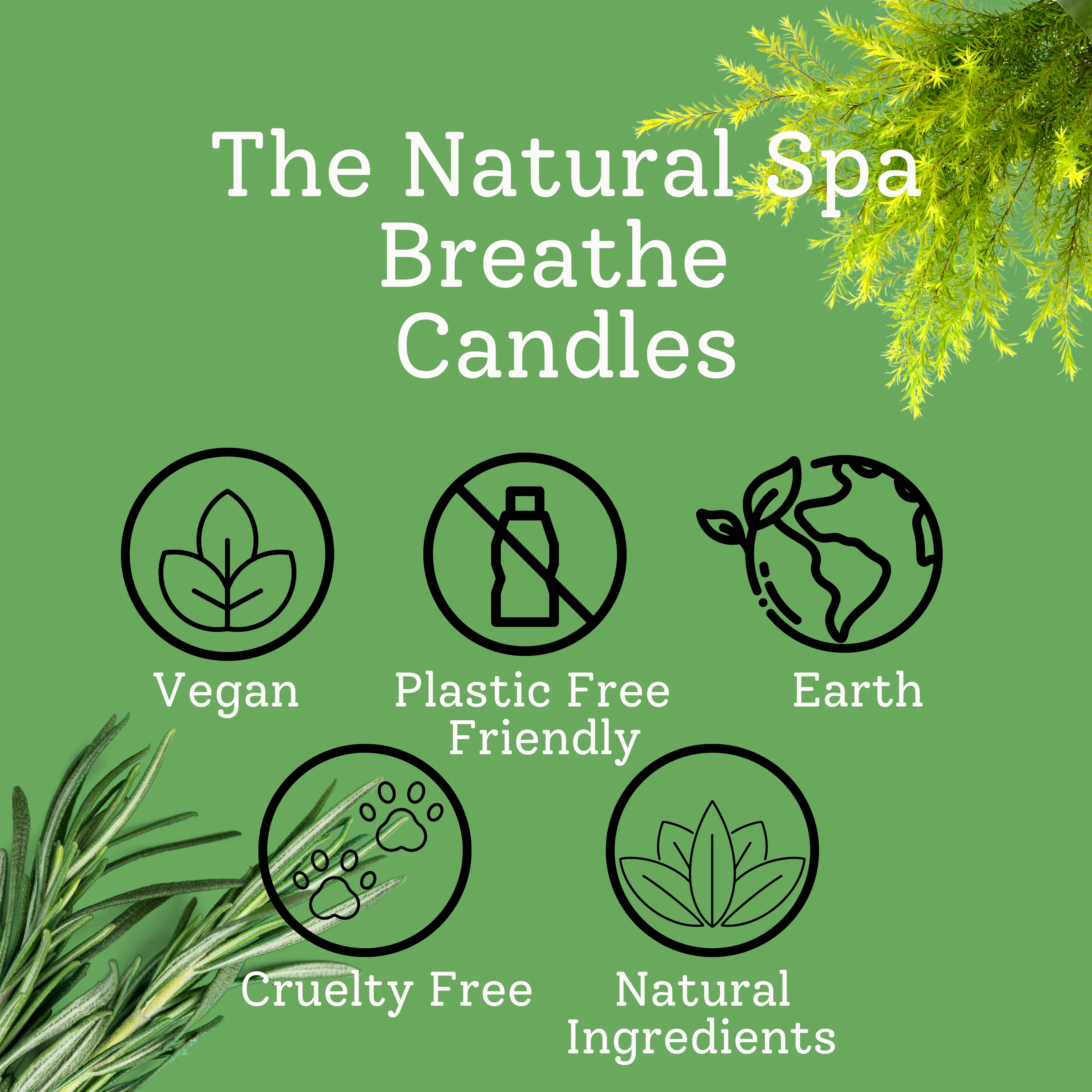 The Natural Spa - Breathe hand poured coconut wax candle - 2 size options - Image 4