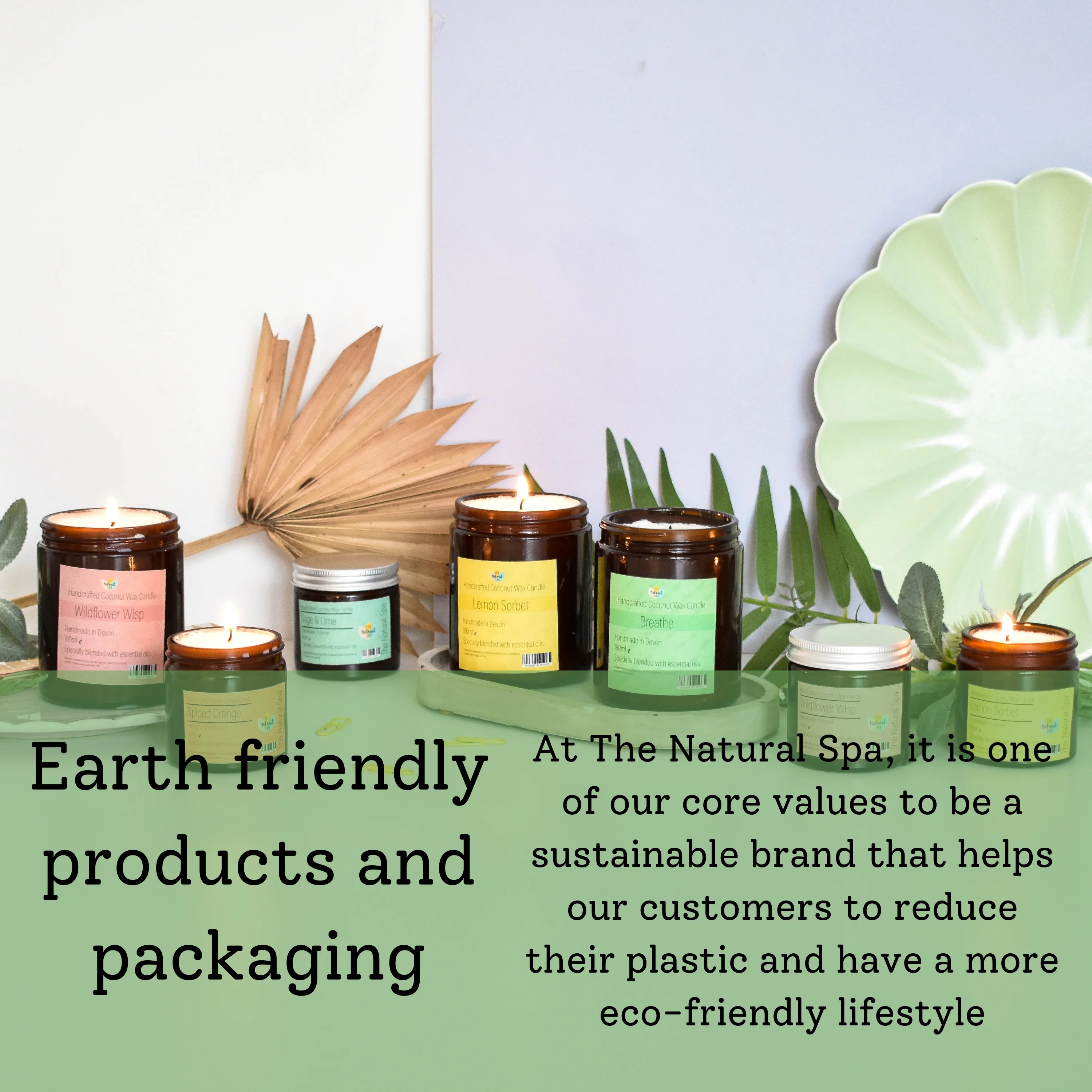 The Natural Spa - Breathe hand poured coconut wax candle - 2 size options - Image 5