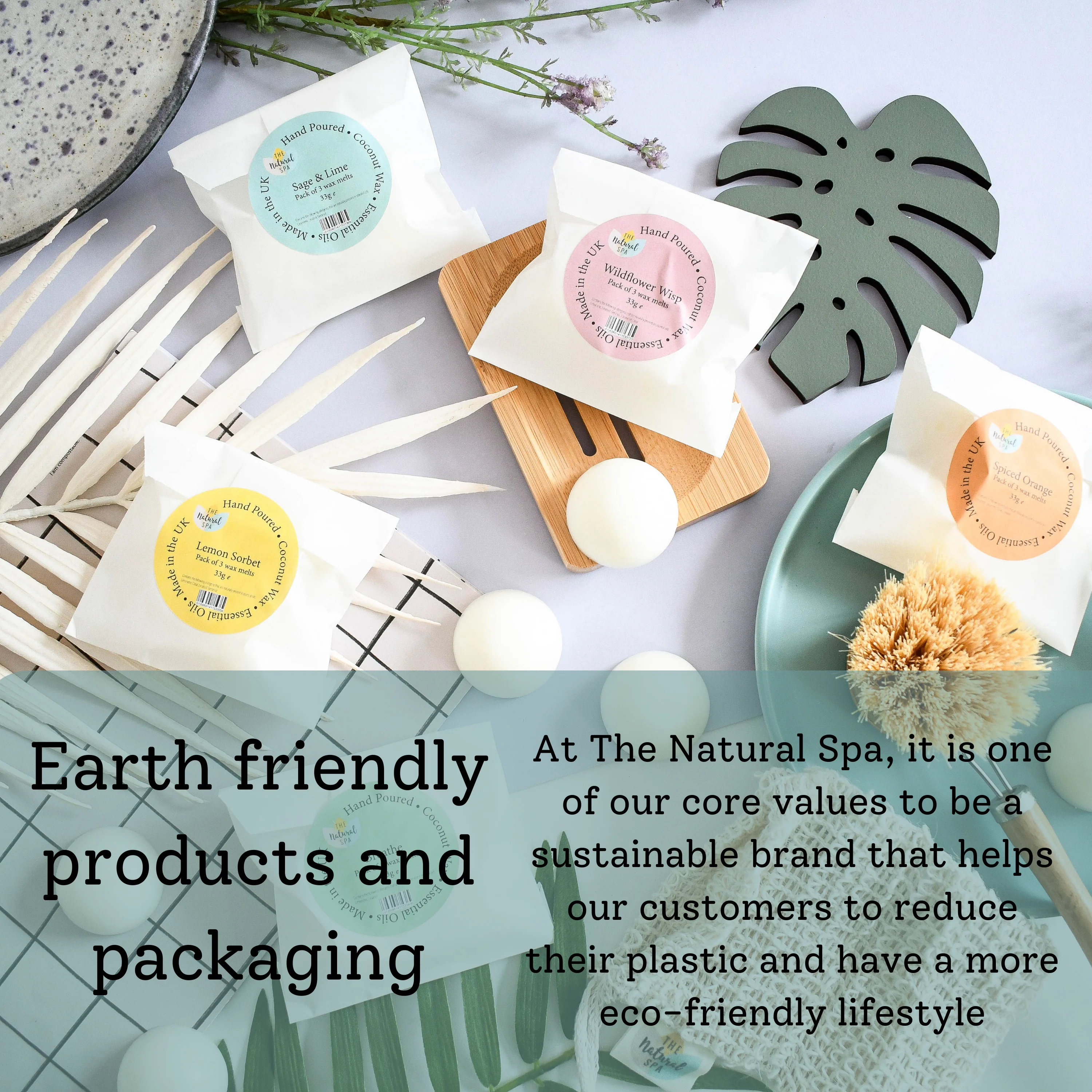 The Natural Spa - Sage & Lime Coconut Wax melts - Pack of 3 - Image 3