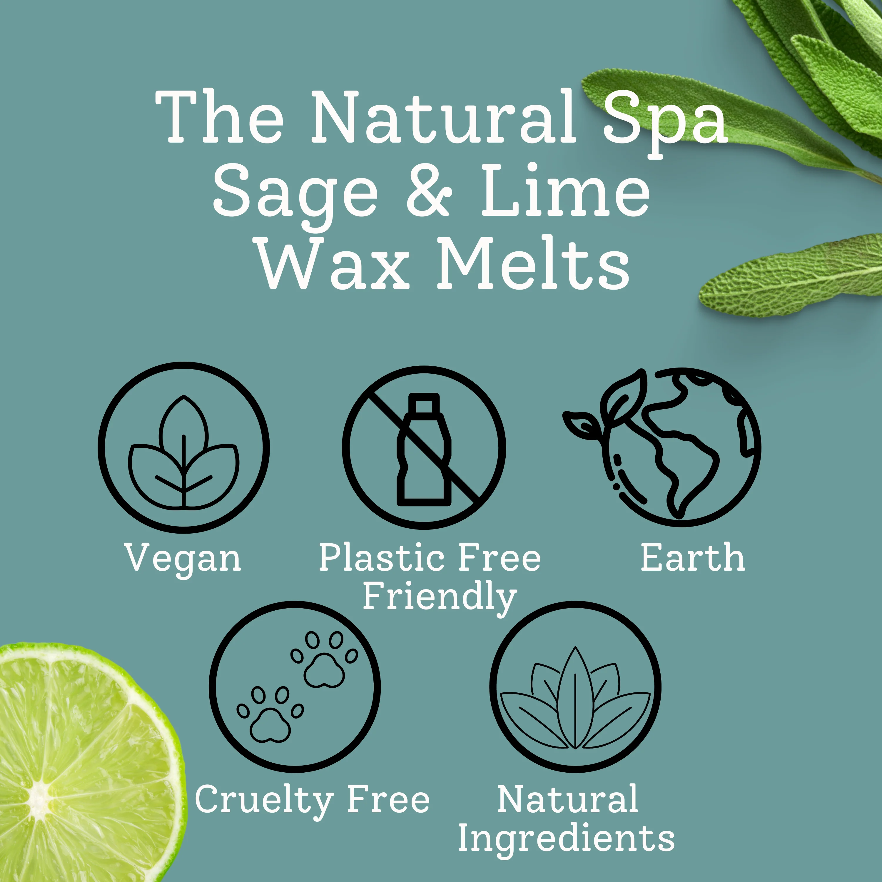 The Natural Spa - Sage & Lime Coconut Wax melts - Pack of 3 - Image 5