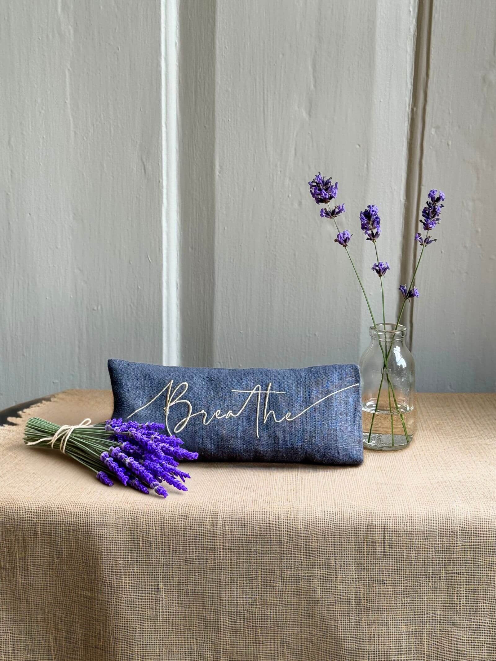 Norfolk Eye Pillow Company - Breathe Embroidered Linen and Lavender Eye Pillow - Image 2