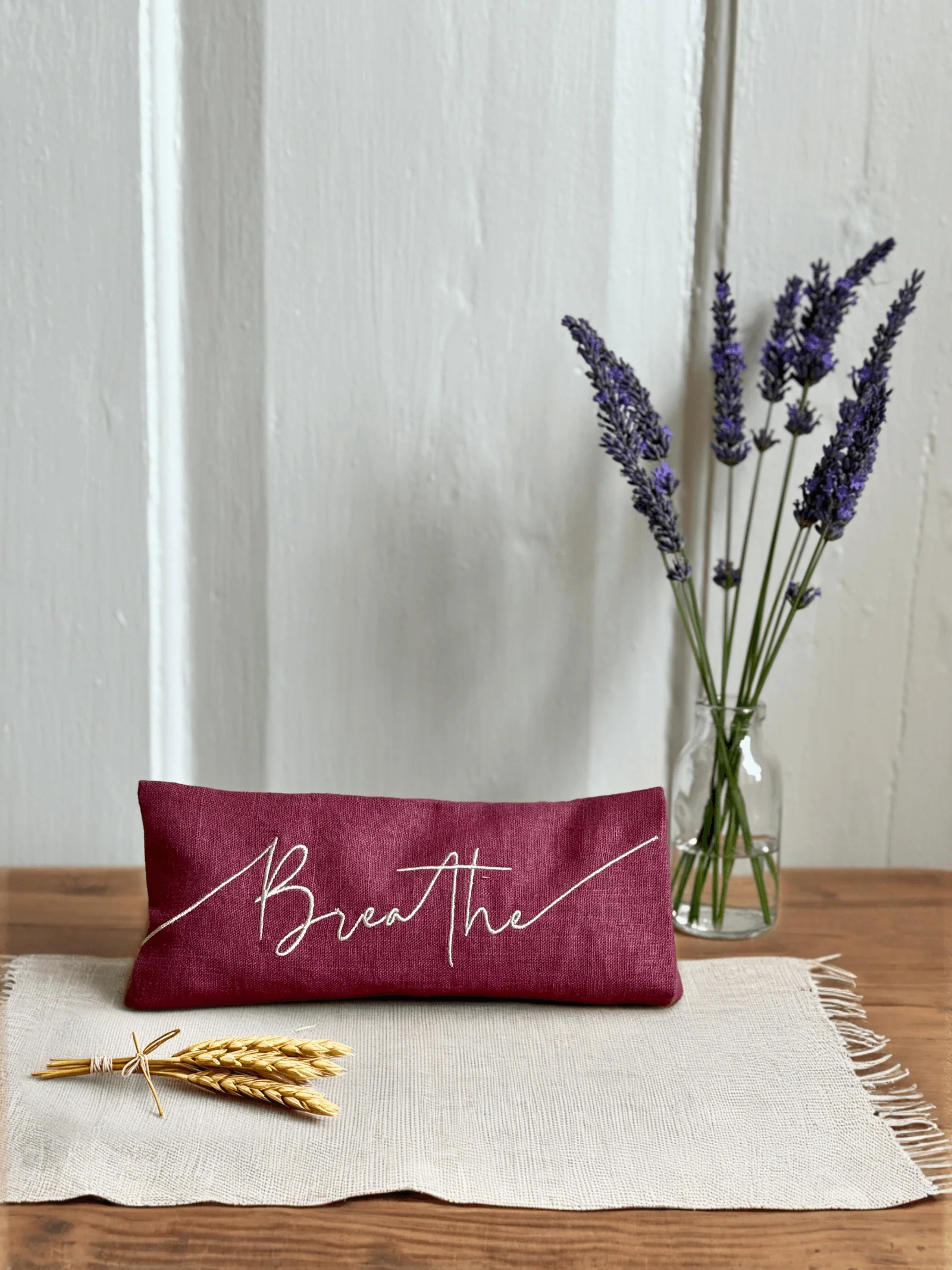 Norfolk Eye Pillow Company - Breathe Embroidered Linen and Lavender Eye Pillow - Image 3