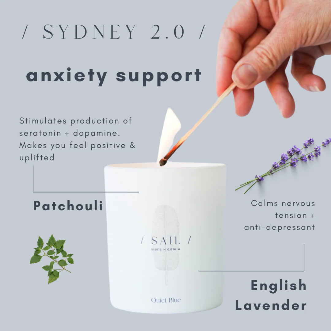 Quiet Blue SYDNEY 2.0 Patchouli + English Lavender Wellbeing Candle - Image 2