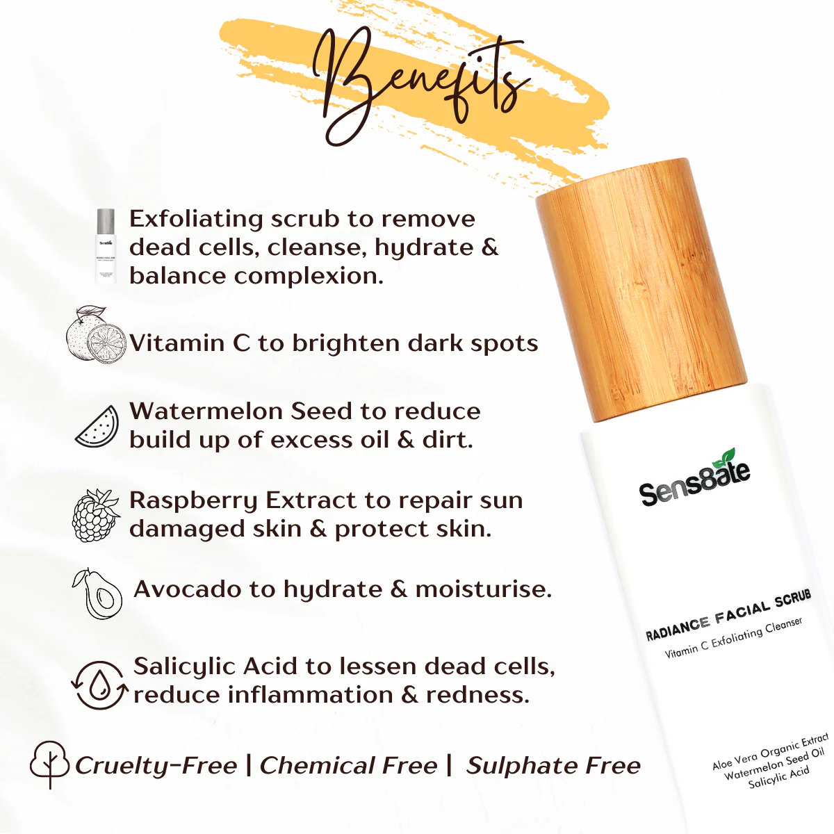 Sens8ate Radiance Facial Scrub - Image 4