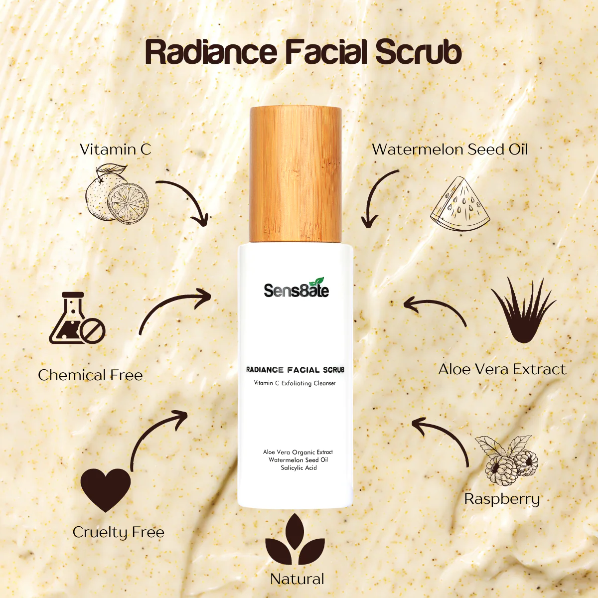 Sens8ate Radiance Facial Scrub - Image 5