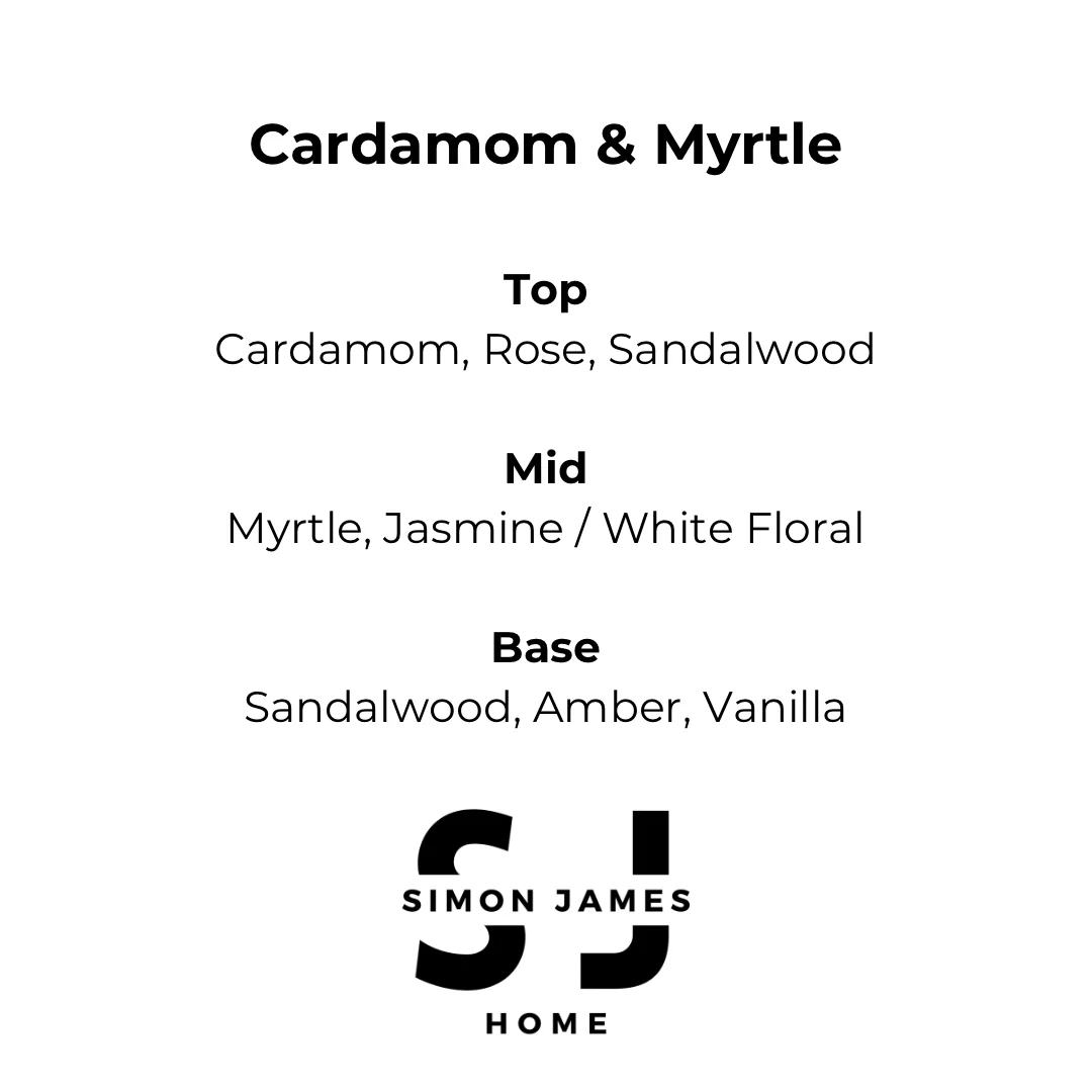 Simon James Home - Cardamom & Myrtle Handmade Soy Wax Candle - Image 2