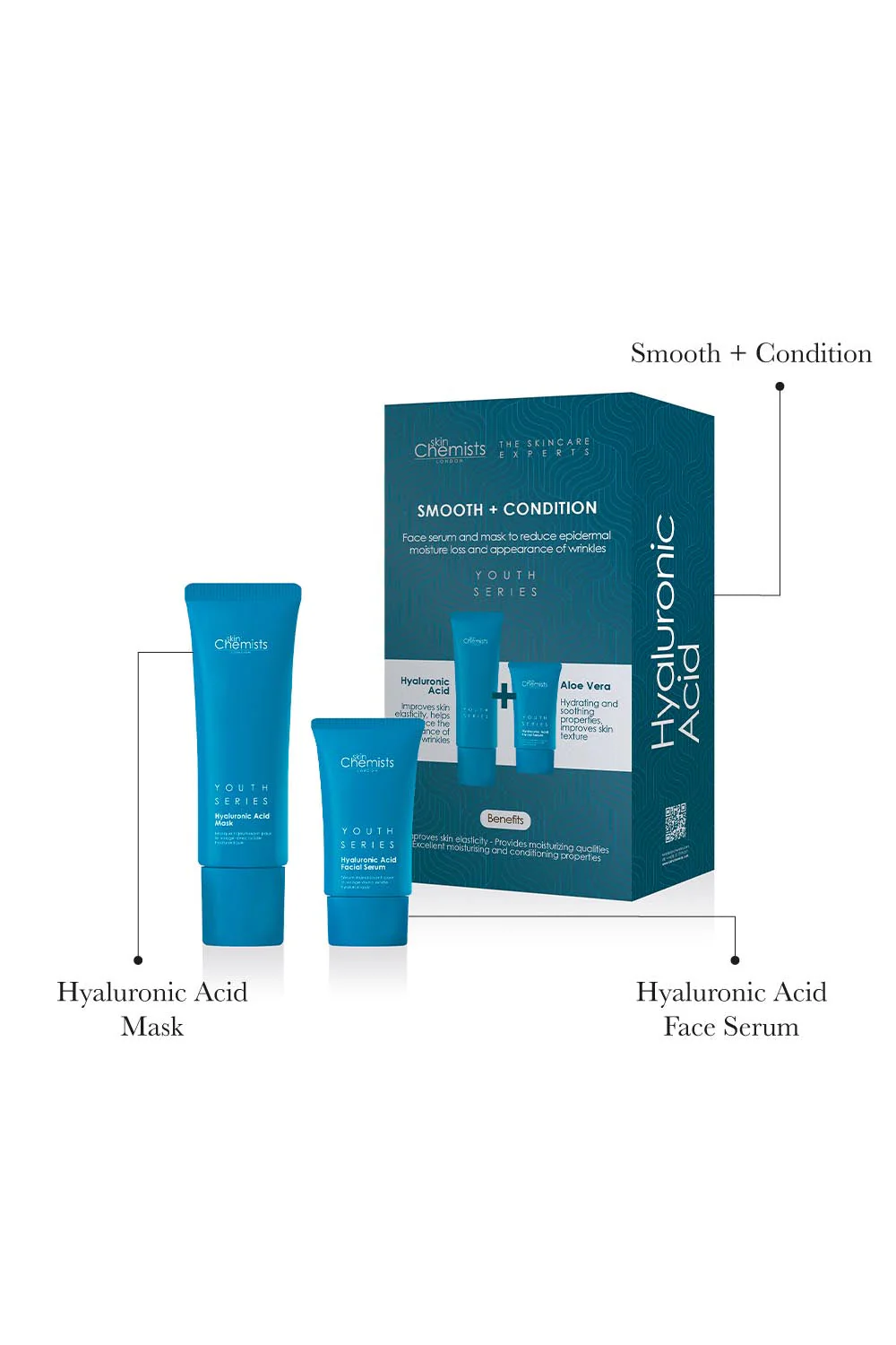 skinChemists Hyaluronic Acid Smooth & Condition Kit + Free Hyaluronic Acid Mask 50ml - Image 2