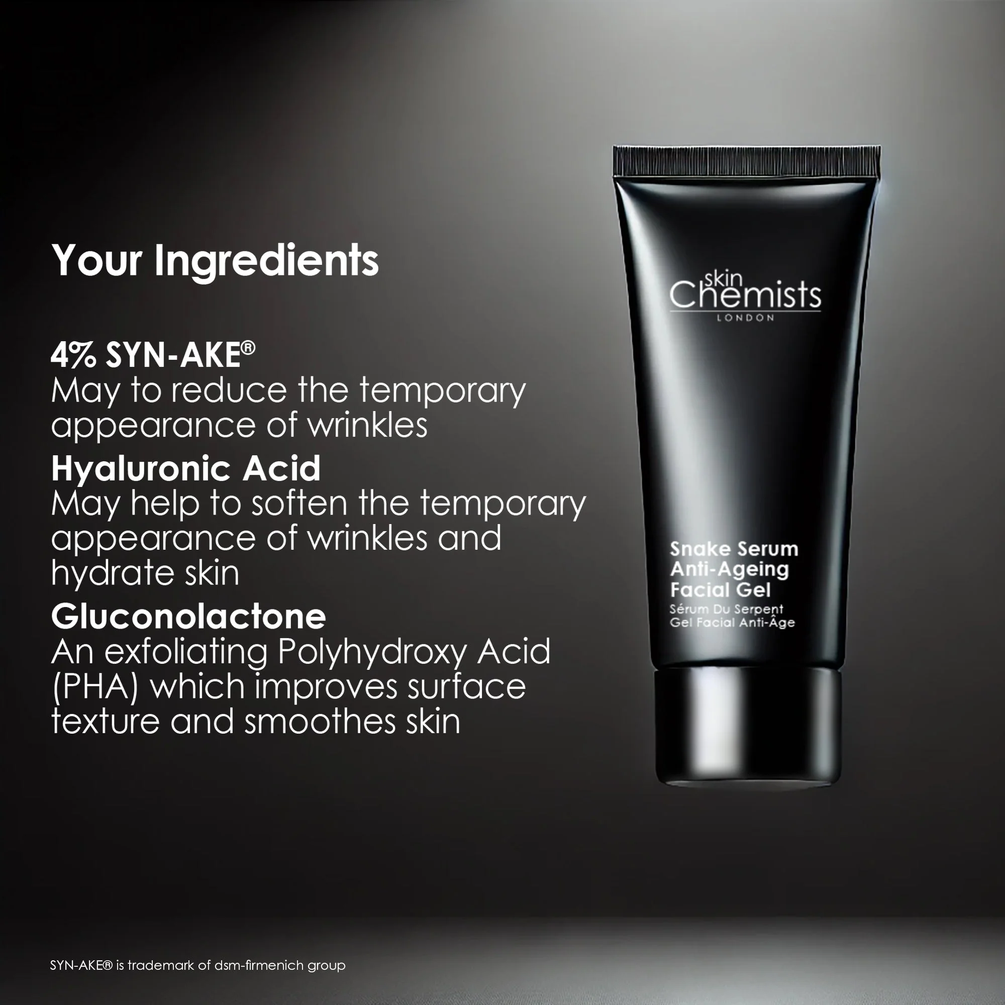 skinChemists Snake Serum Anti-Ageing Facial Gel 30ml - Image 2