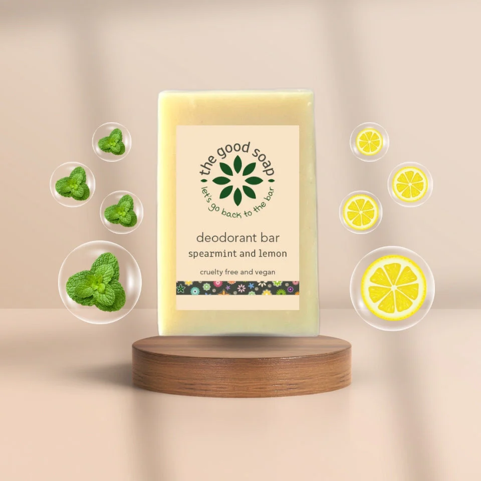 The Good Soap - Natural Deodorant Bar with Spearmint and Lemon