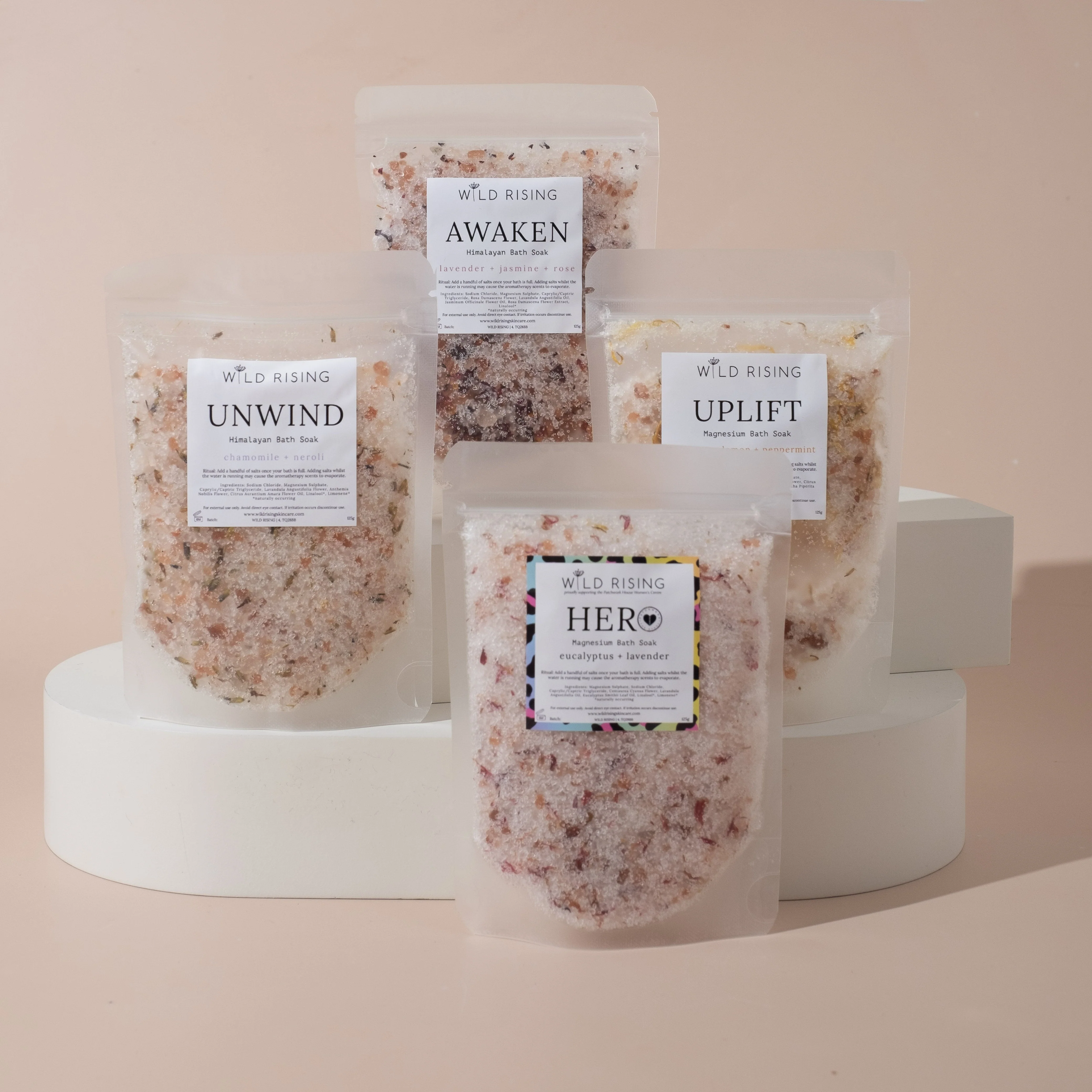 Wild Rising Skincare - Unwind - Chamomile and Neroli Bath Salts 125g - Image 4