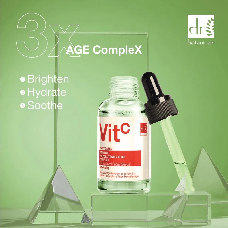 Dr Botanicals - Vitamin C 3% & Polyglutamic Acid Complex 1% & Brightening Facial Serum 30ml - Image 3