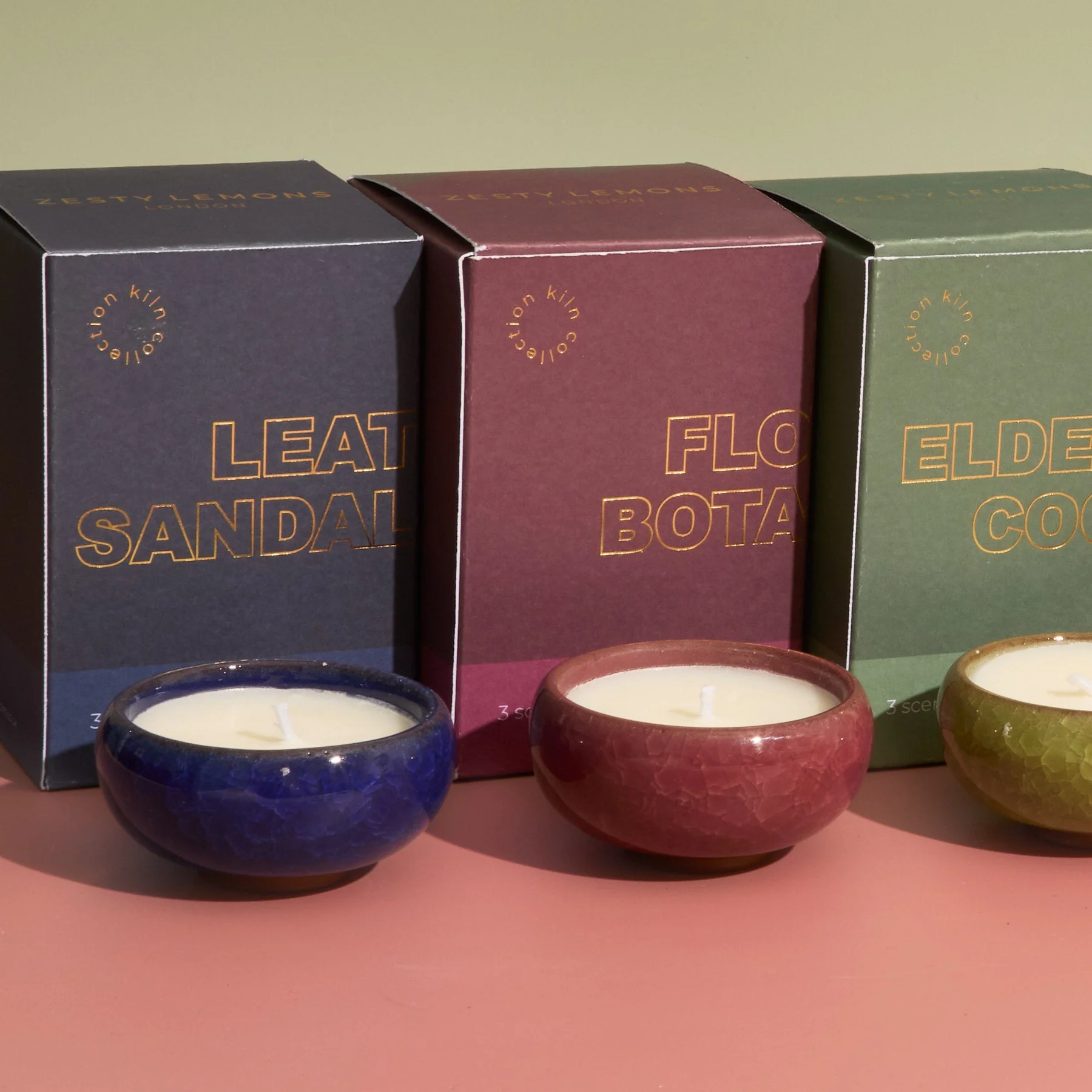 Zesty Lemons Contemporary Kiln Burgundy Tea Lights - Floral Botanics - Image 6