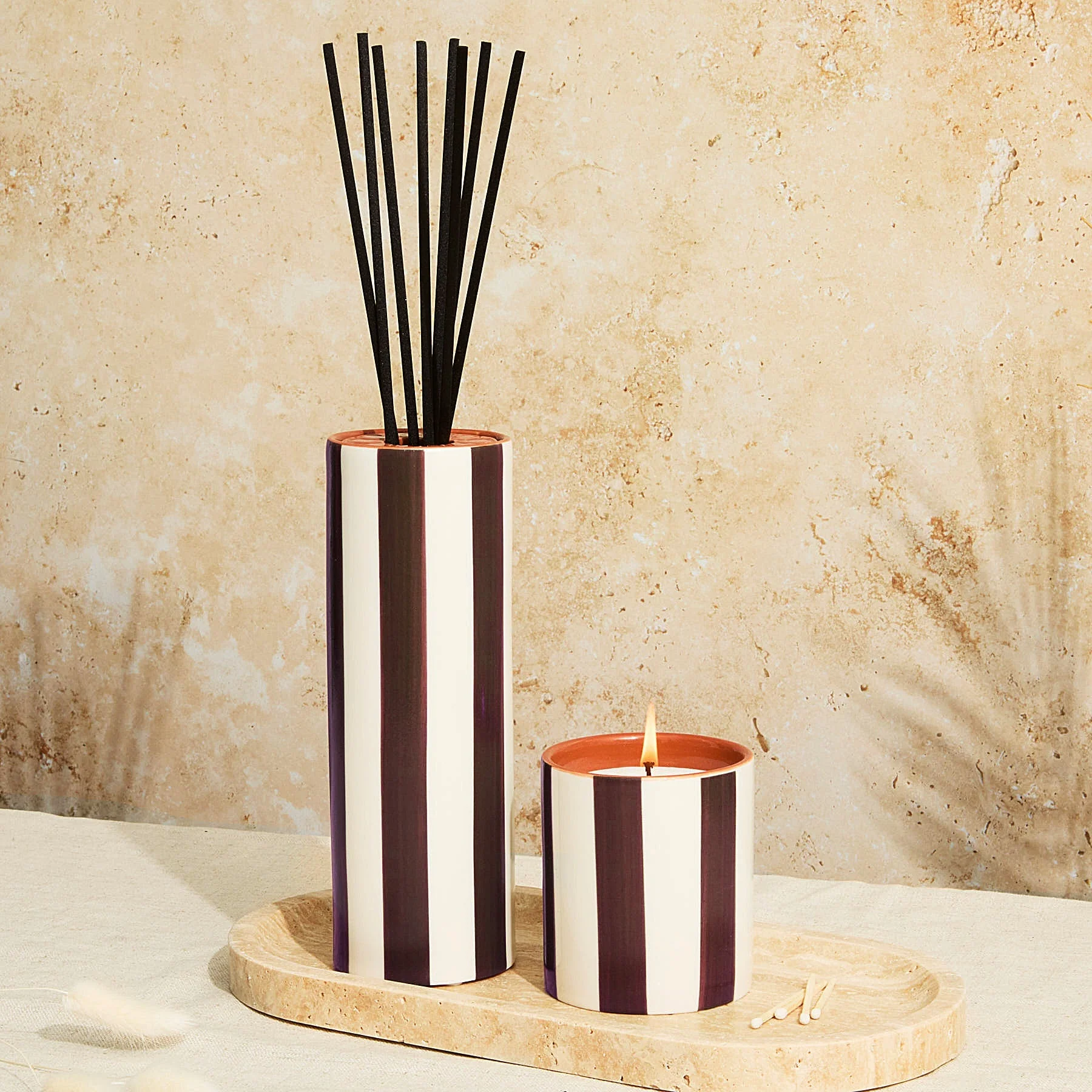 Zesty Lemons Marrakesh: Chocolate  Striped Diffuser - Image 2