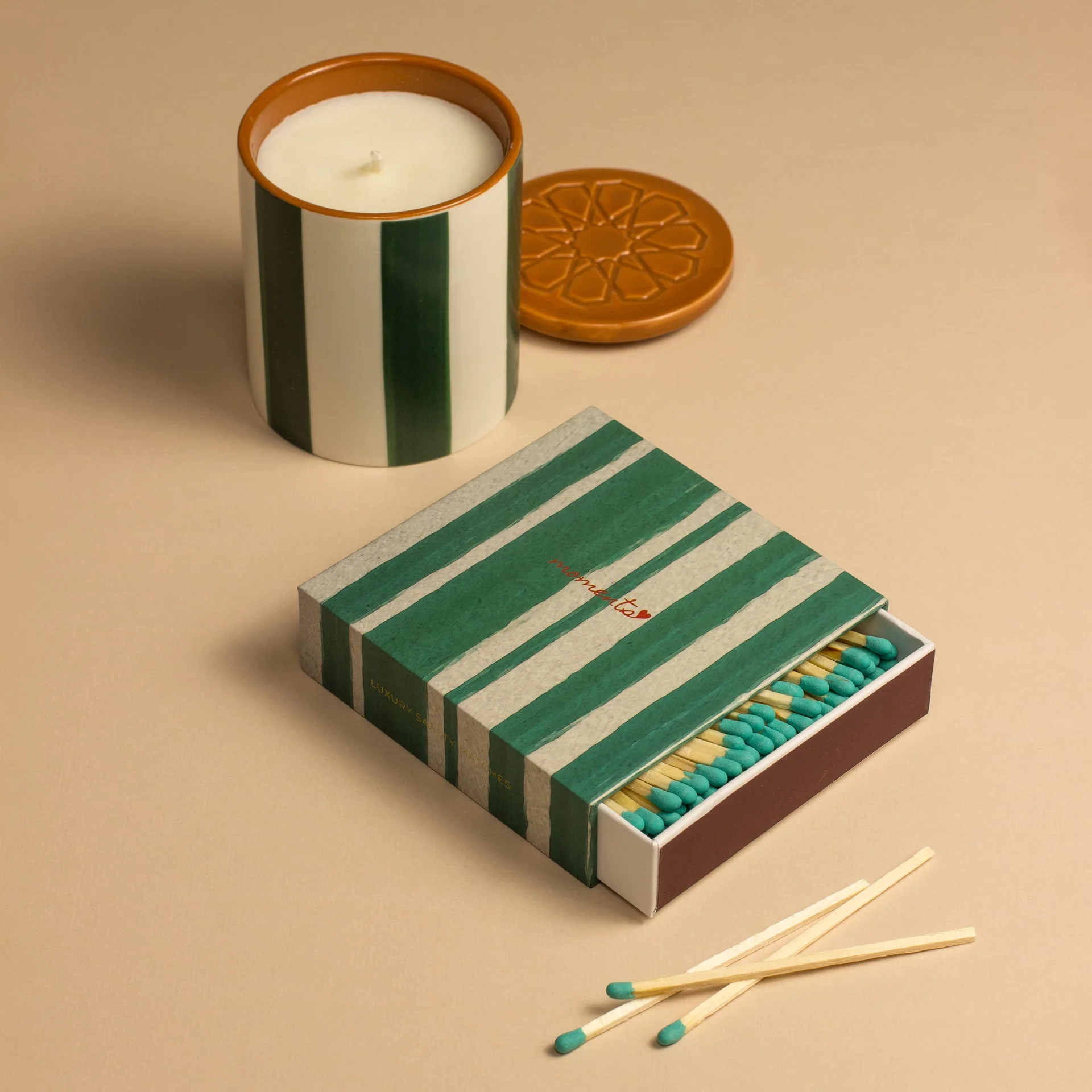 Zesty Lemons Olive Striped Memories Luxury Matches - Image 2