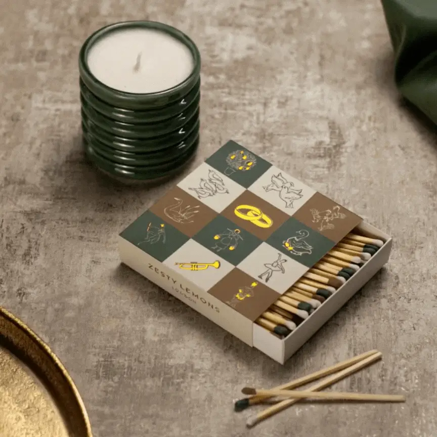Zesty Lemons Under the Tree: Olive Fireside Candle - Fireside - Image 2